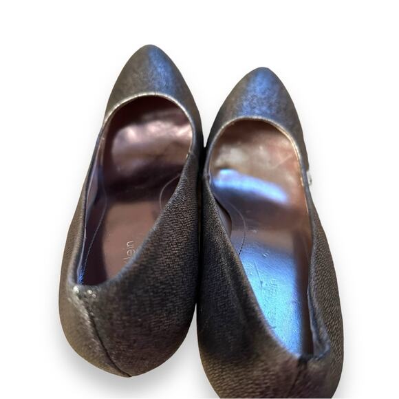 Calvin Klein Elita Cosmopolitan Stacked Pump Heels in Metallic Silver Sz 8.5 - Picture 7 of 16